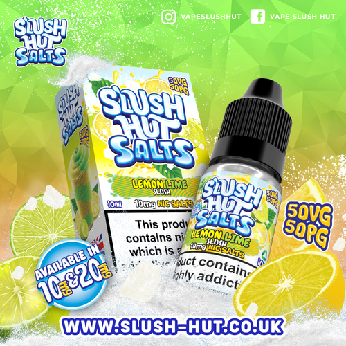 Lemon Lime Slush Nic Salt 10ml - Slush Hut Salts 10mg & 20mg