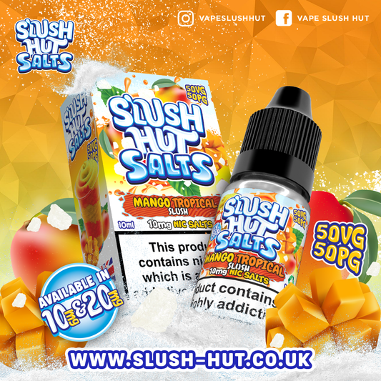 Mango Tropical Slush Nic Salt 10ml - Slush Hut Salts 10mg & 20mg