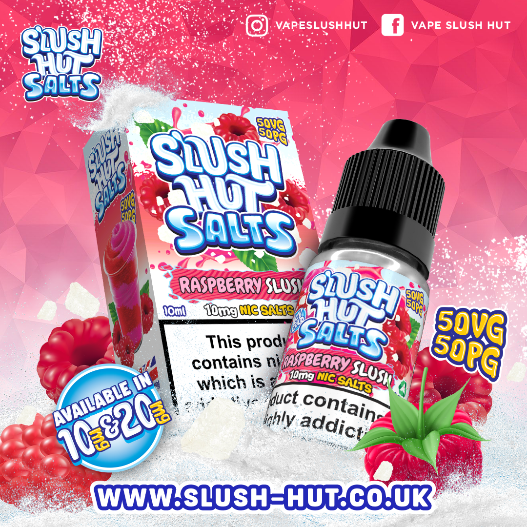 Raspberry Slush Nic Salt E-Liquid - 10mg & 20mg By Slush Hut Salts