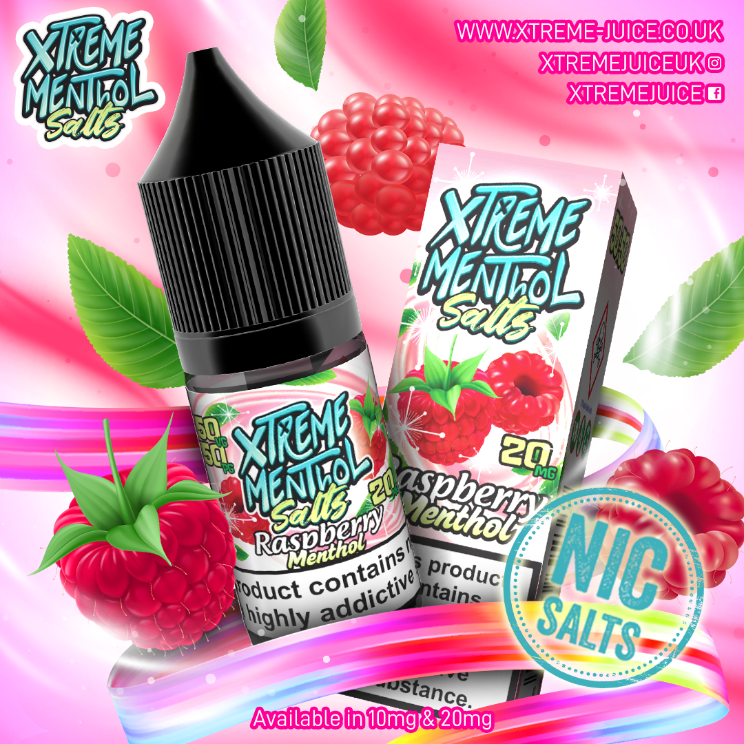 Raspberry Menthol Nic Salt E-Liquid 10ml - Xtreme Menthol 10mg & 20mg Xtreme Menthol Salts