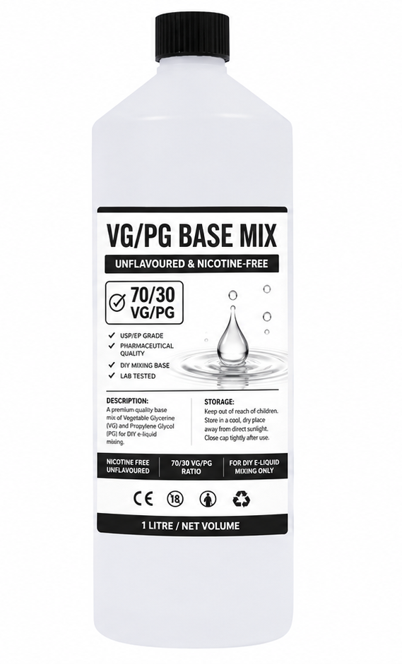 VG/PG E-Liquid Base Mix 1 Litre - 70/30 VG/PG ratio, unflavoured nicotine-free e-liquid base - Absolute Vape