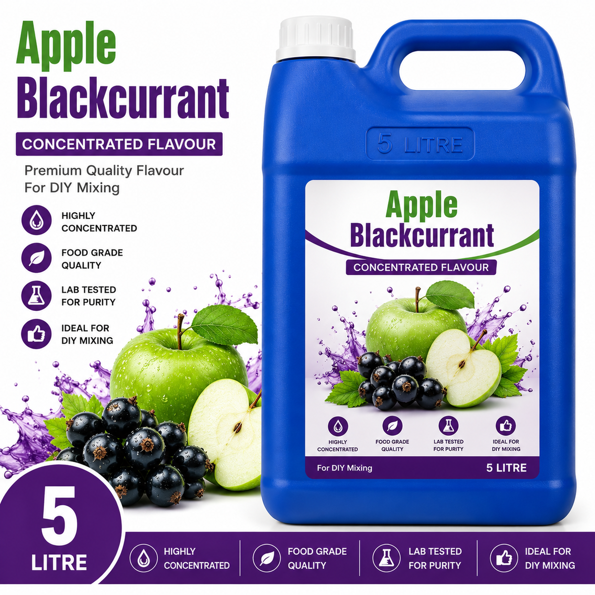 Apple Blackcurrant DIY E-Liquid Flavour Concentrate 5L - Absolute Vape