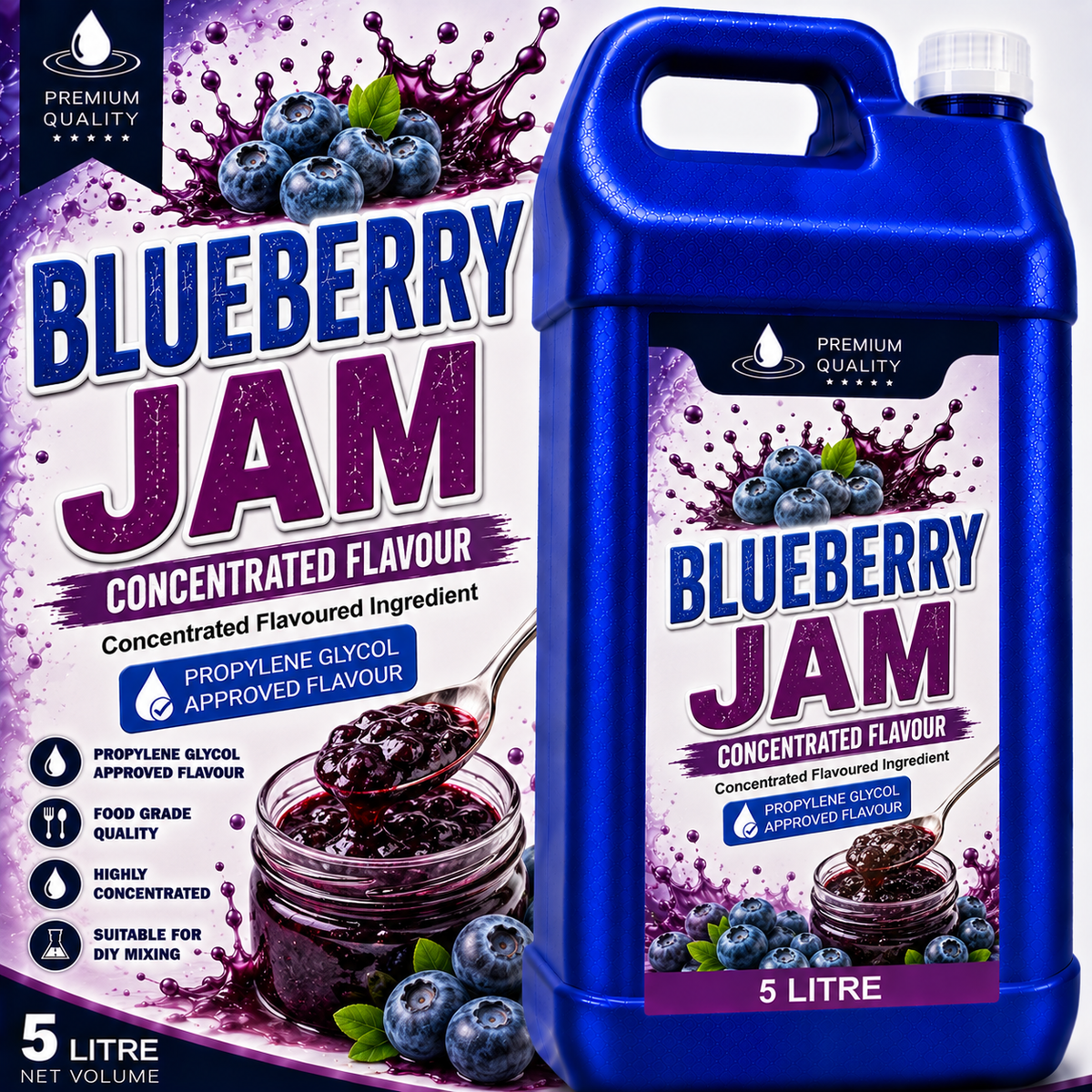 Blueberry Jam DIY E-Liquid Flavour Concentrate 5L - Absolute Vape