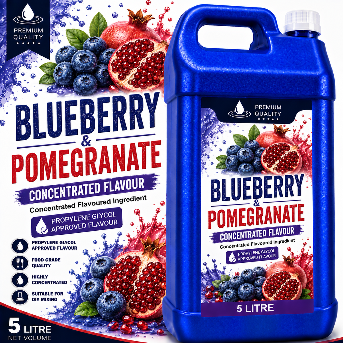 Blueberry Pomegranate DIY E-Liquid Flavour Concentrate 5L - Absolute Vape