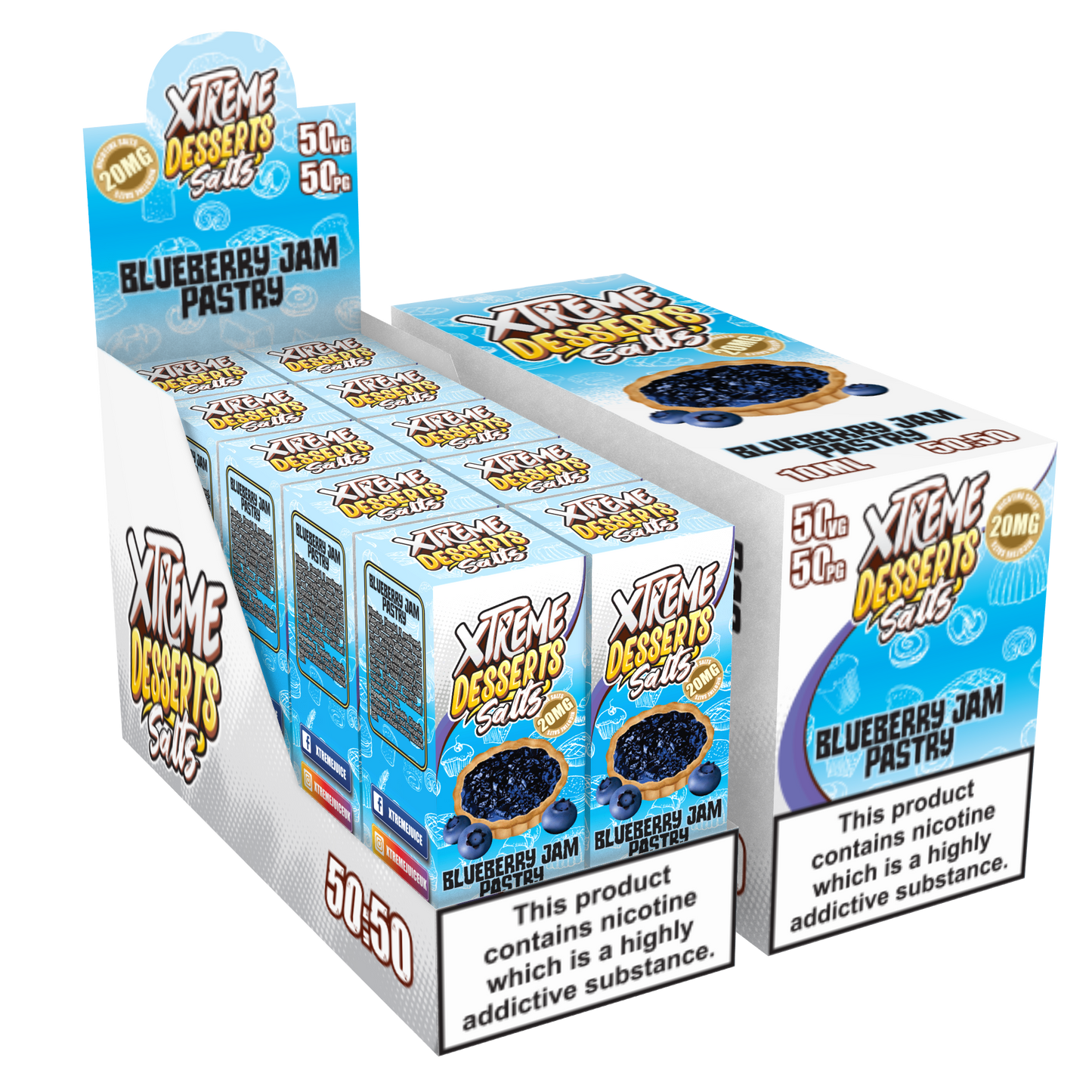 Blueberry Jam Pastry Nic Salt E-Liquid - 10mg & 20mg By Xtreme Desserts Salts