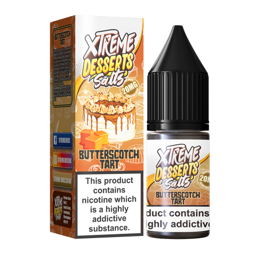 Butterscotch Tart Nic Salt E-Liquid - 10mg & 20mg By Xtreme Desserts Salts