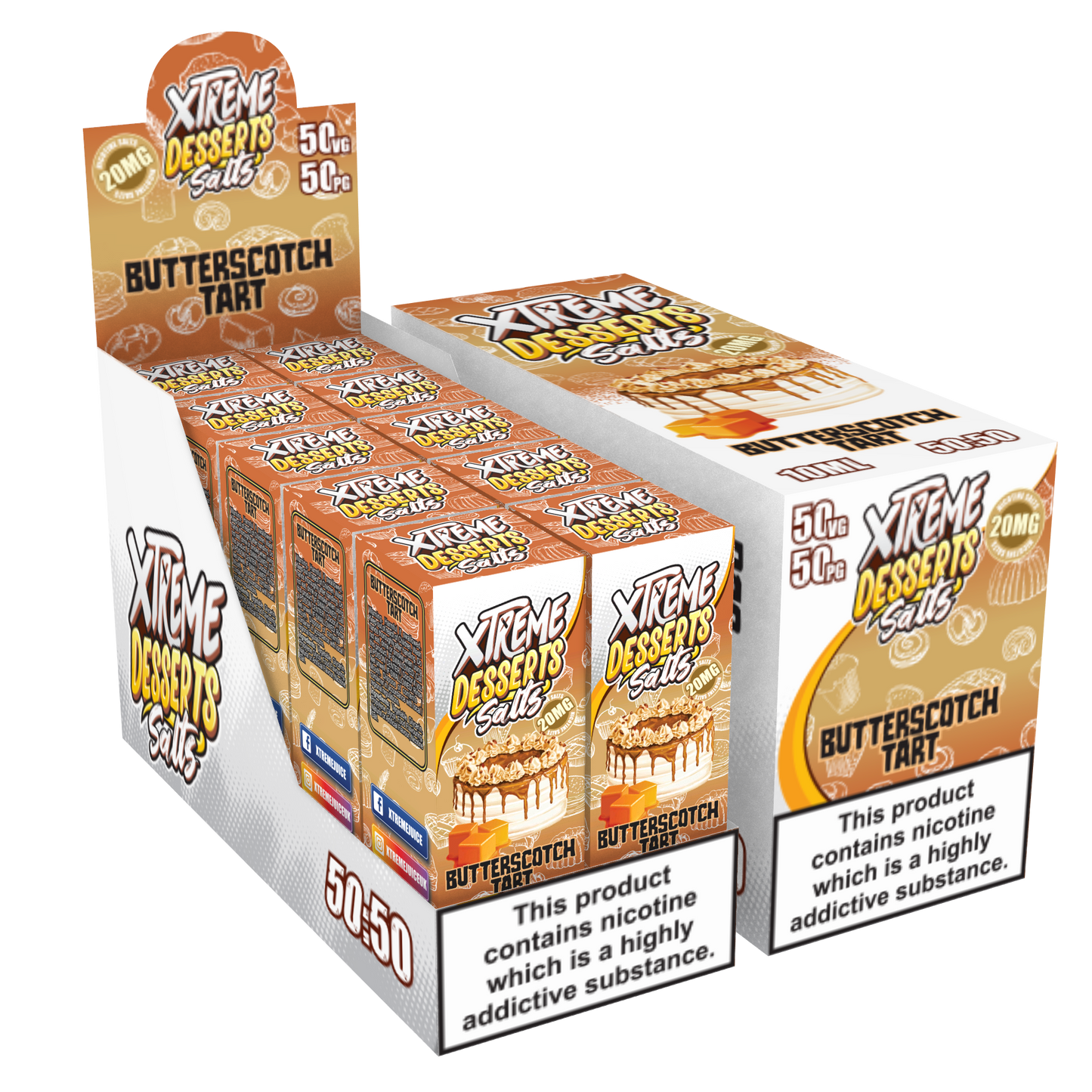 Butterscotch Tart Nic Salt E-Liquid - 10mg & 20mg By Xtreme Desserts Salts