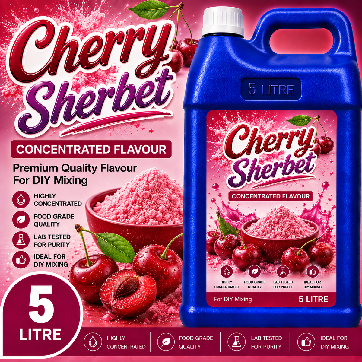 Cherry Sherbet DIY E-Liquid Flavour Concentrate 5L - Absolute Vape