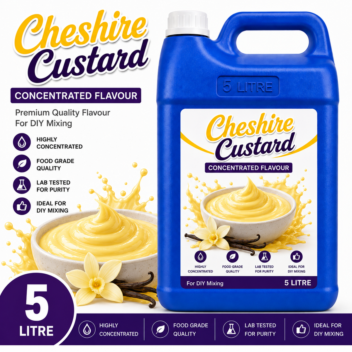 Cheshire Custard DIY E-Liquid Flavour Concentrate 5L - Absolute Vape