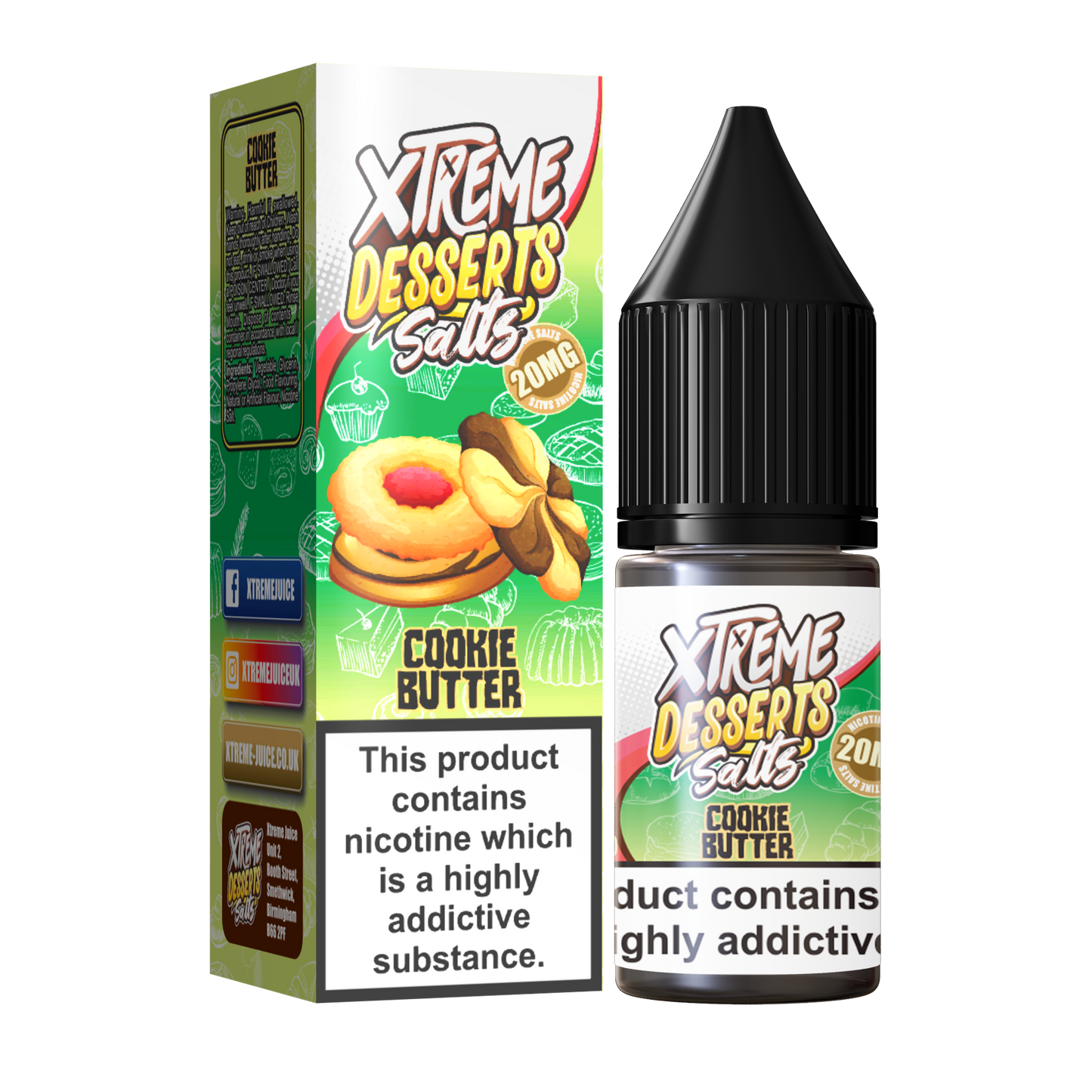 Cookie Butter Nic Salt E-Liquid - 10mg & 20mg By Xtreme Desserts Salts