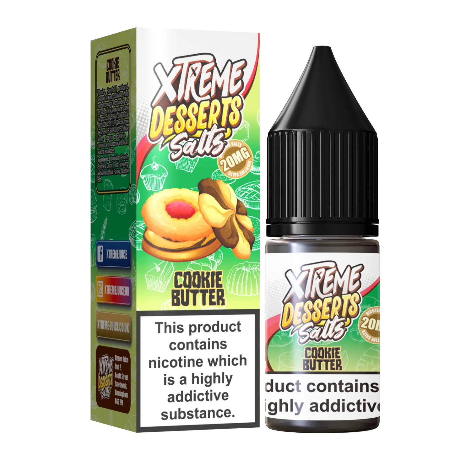 Cookie Butter Nic Salt E-Liquid 10ml - Xtreme Desserts 10mg & 20mg Xtreme Desserts Salts