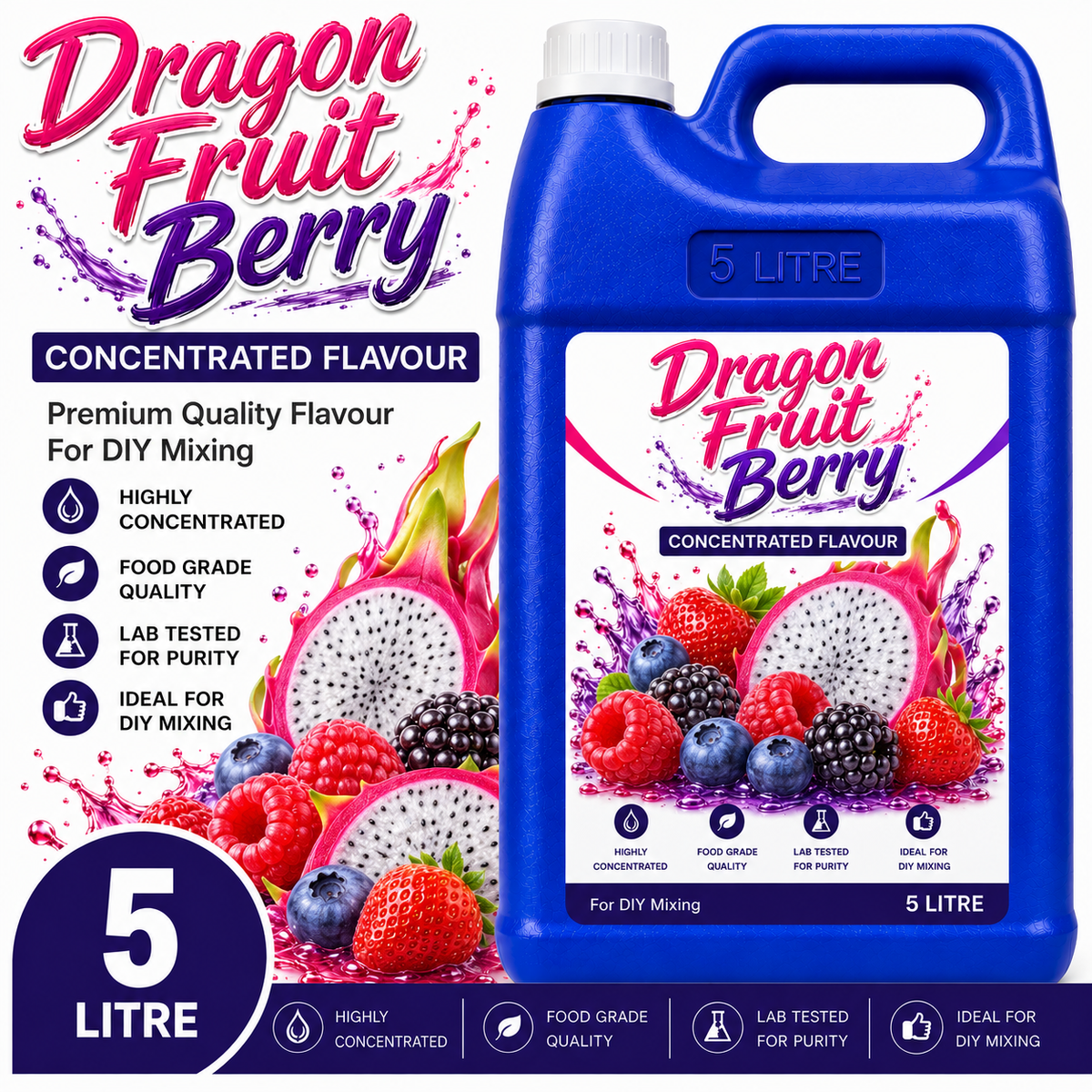 Dragon Fruit Berry DIY E-Liquid Flavour Concentrate 5L - Absolute Vape