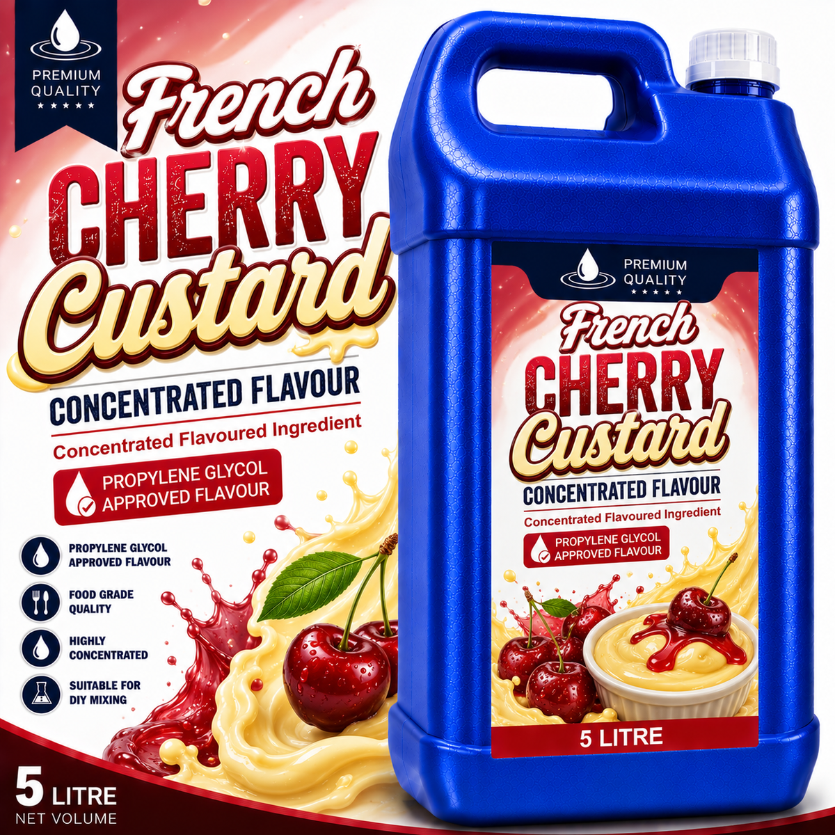 French Cherry Custard DIY E-Liquid Flavour Concentrate 5L - Absolute Vape