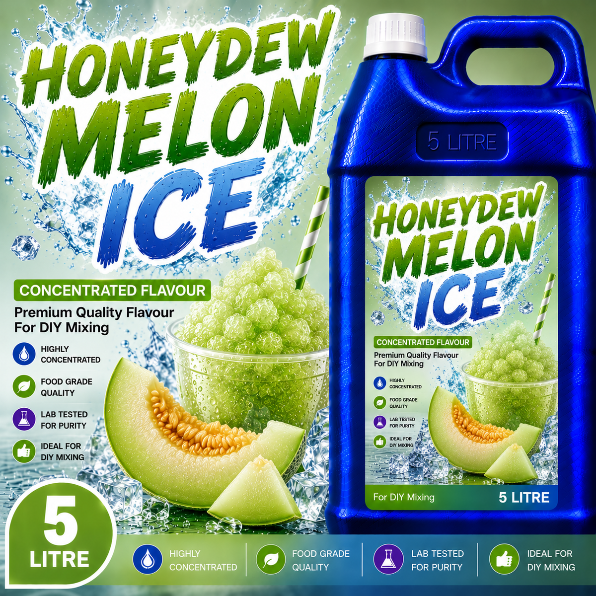 Honeydew Melon Ice DIY E-Liquid Flavour Concentrate 5L - Absolute Vape