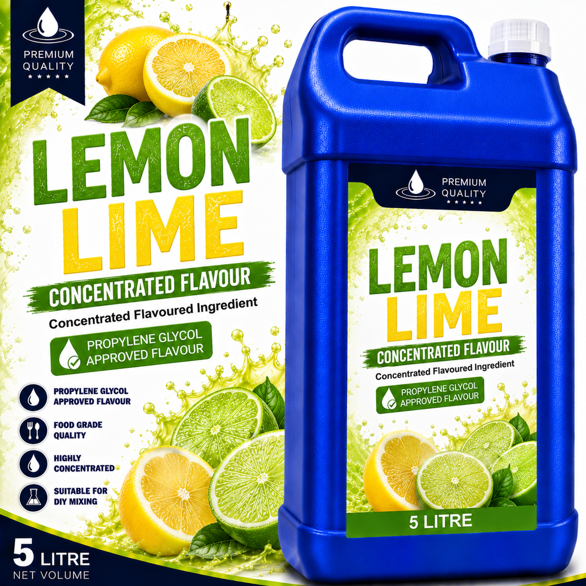 Lemon Lime DIY E-Liquid Flavour Concentrate 5L - Absolute Vape