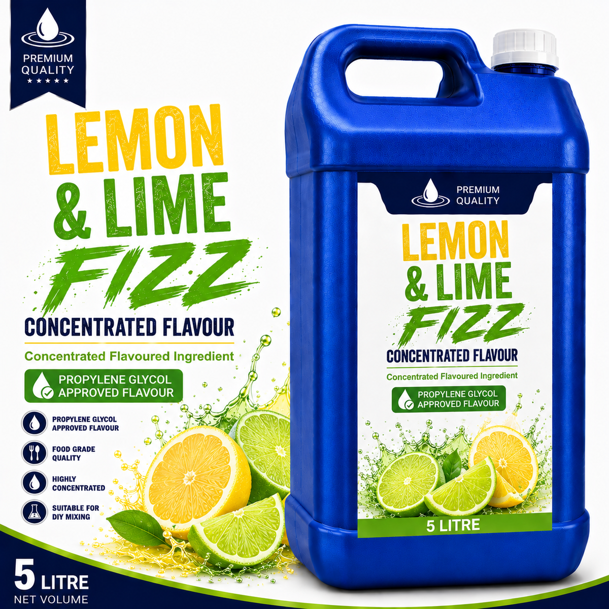Lemon & Lime Fizz DIY E-Liquid Flavour Concentrate 5L - Absolute Vape