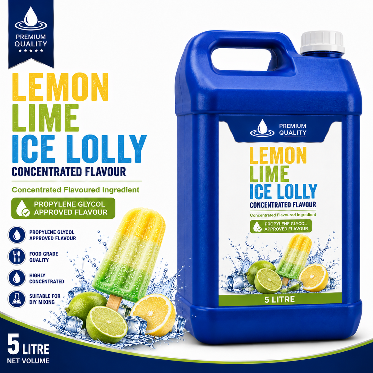 Lemon Lime Ice Lolly DIY E-Liquid Flavour Concentrate 5L - Absolute Vape