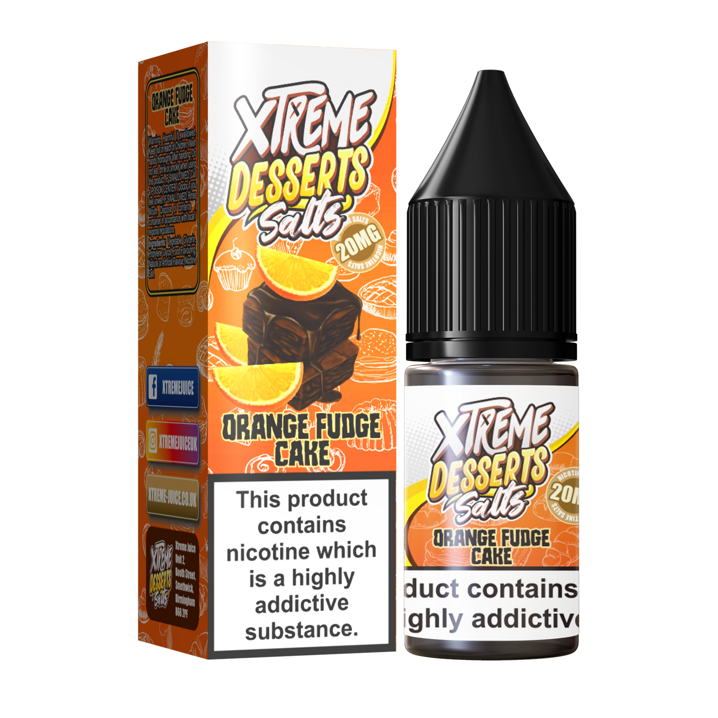 Orange Fudge Cake Nic Salt 10ml - Xtreme Desserts 10mg & 20mg