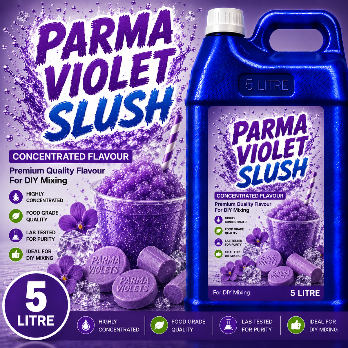 Parma Violet Slush DIY E-Liquid Flavour Concentrate 5L - Absolute Vape