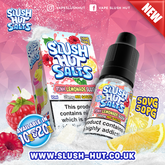 Pink Lemonade Slush Nic Salt 10ml - Slush Hut Salts 10mg & 20mg