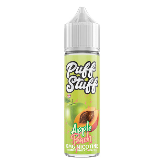 Puff Stuff Apple Peach 50ml shortfill e-liquid bottle