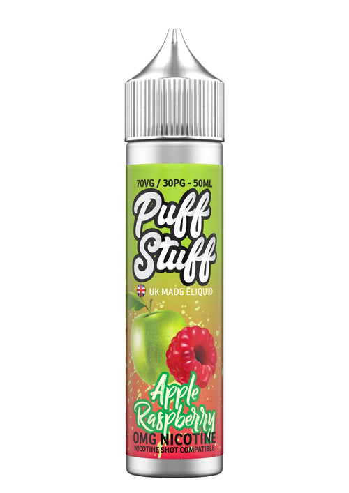 Puff Stuff Apple Raspberry 50ml shortfill e-liquid bottle