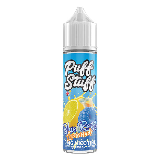 Puff Stuff Blue Razz Lemonade 50ml shortfill e-liquid bottle