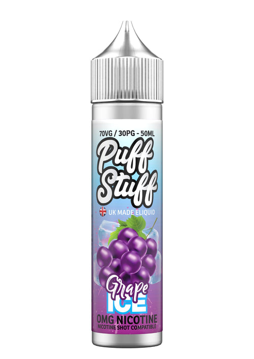 Puff Stuff Grape Ice 50ml shortfill e-liquid bottle