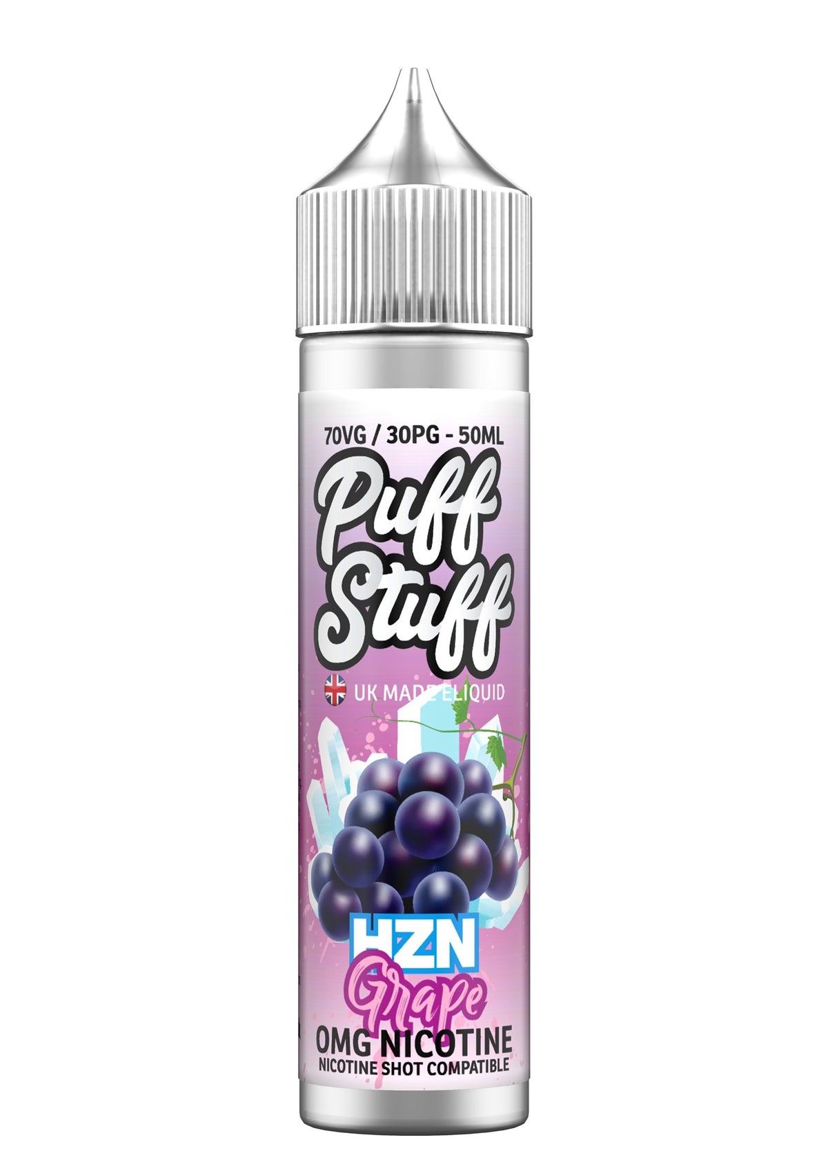 Puff Stuff HZN Grape 50ml shortfill e-liquid bottle
