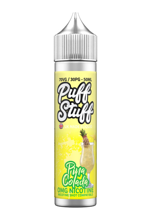Puff Stuff Pina Colada 50ml shortfill e-liquid bottle