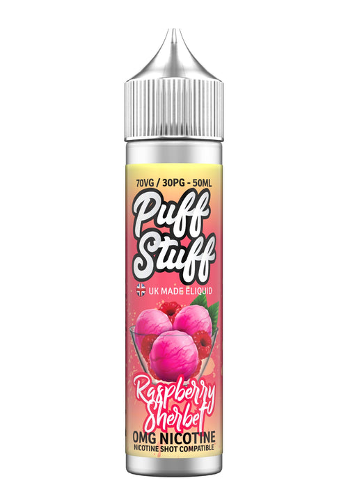 Puff Stuff Raspberry Sherbet 50ml shortfill e-liquid bottle