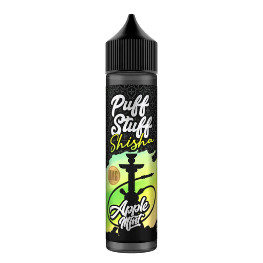 Puff Stuff Shisha Apple Mint 50ml shortfill e-liquid bottle