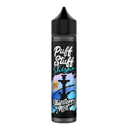 Puff Stuff Shisha Blueberry Mint 50ml shortfill e-liquid bottle