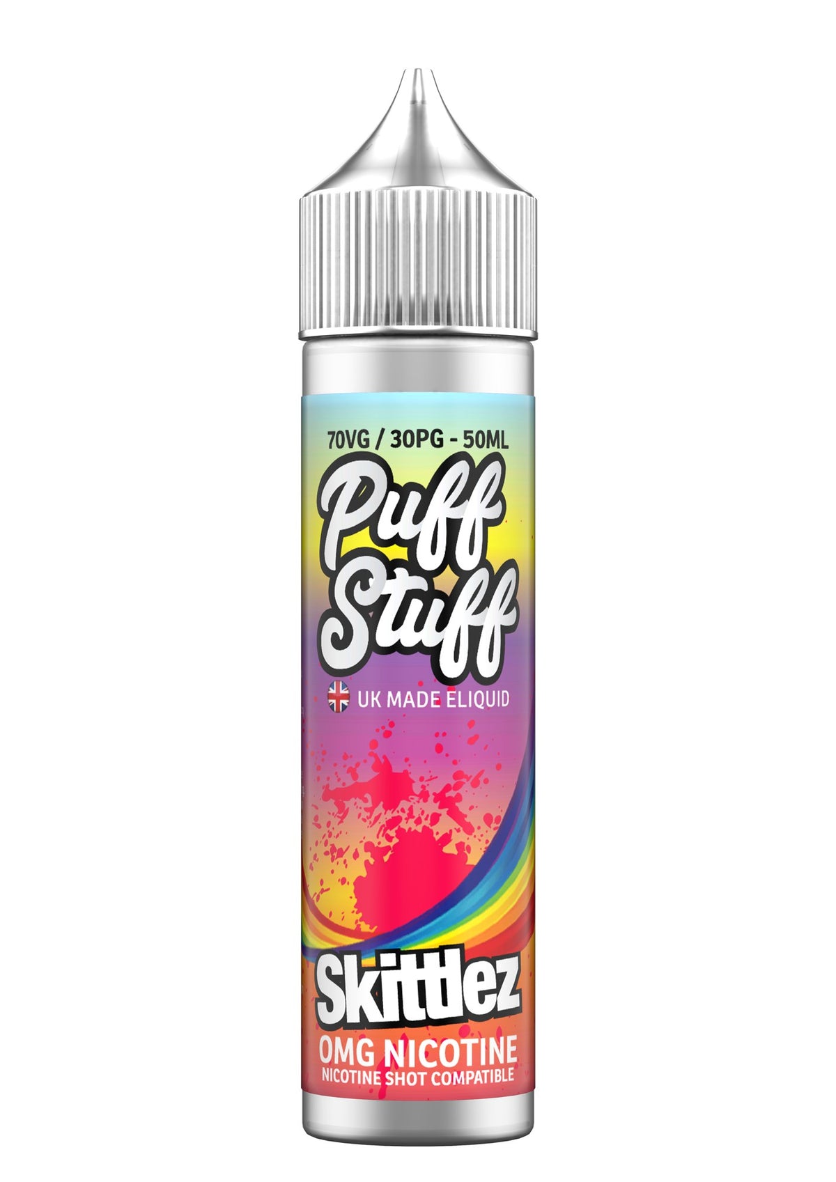 Puff Stuff Skittlez 50ml shortfill e-liquid bottle