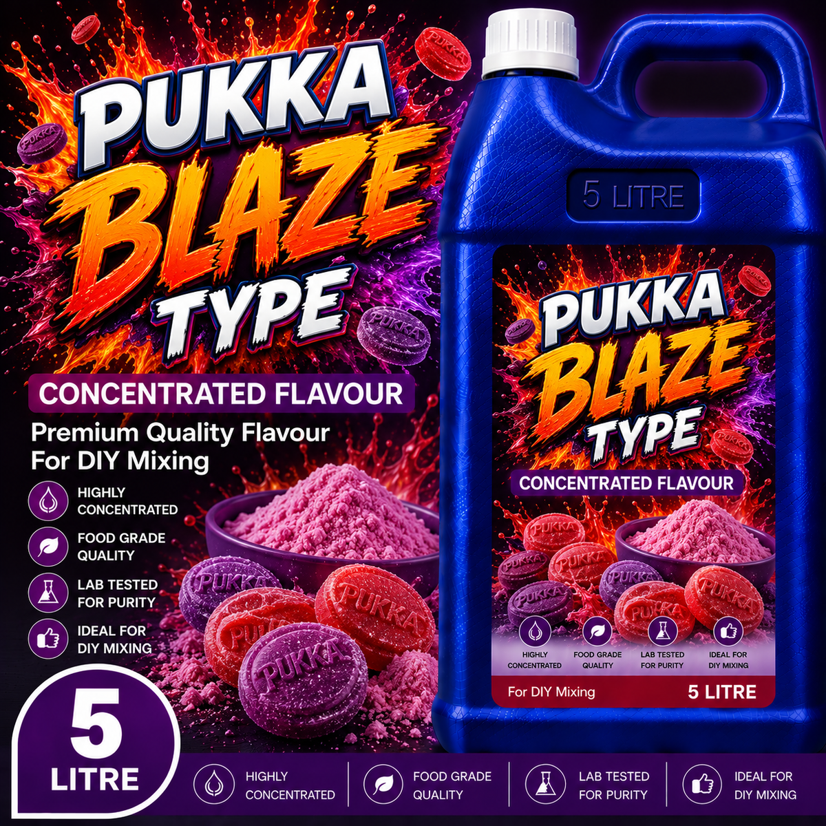 Pukka Blaze Type DIY E-Liquid Flavour Concentrate 5L - Absolute Vape