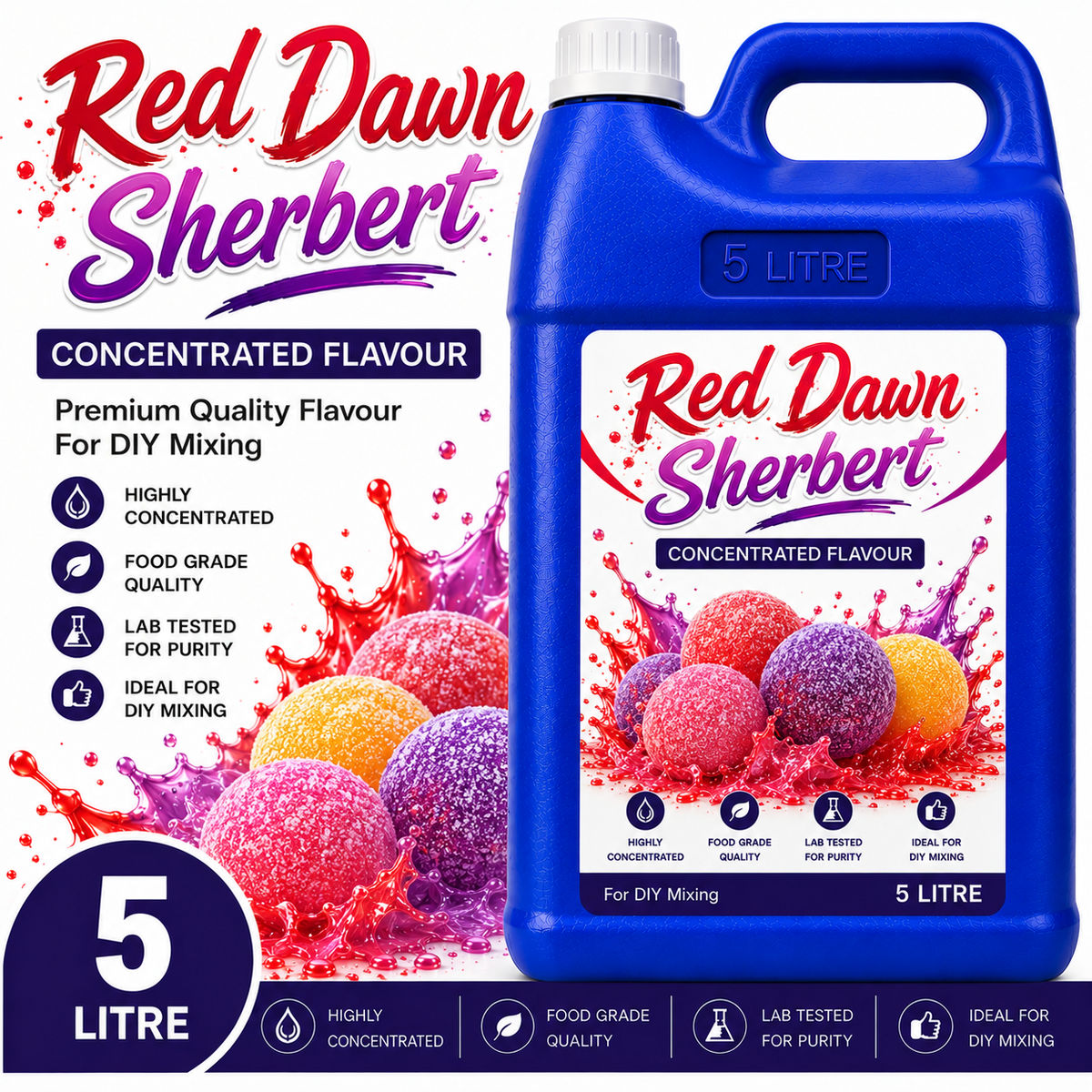 Red Dawn Sherbert DIY E-Liquid Flavour Concentrate 5L - Absolute Vape