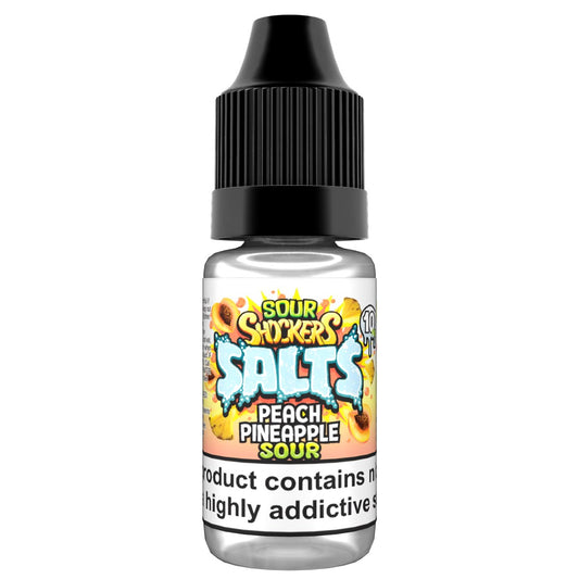 Sour Shockers Salts Peach Pineapple Sour 10ml nic salt bottle