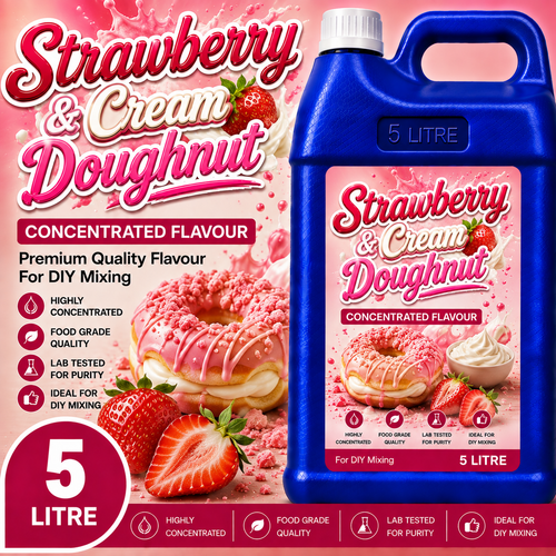 Strawberry & Cream Doughnut DIY E-Liquid Flavour Concentrate 5L - Absolute Vape