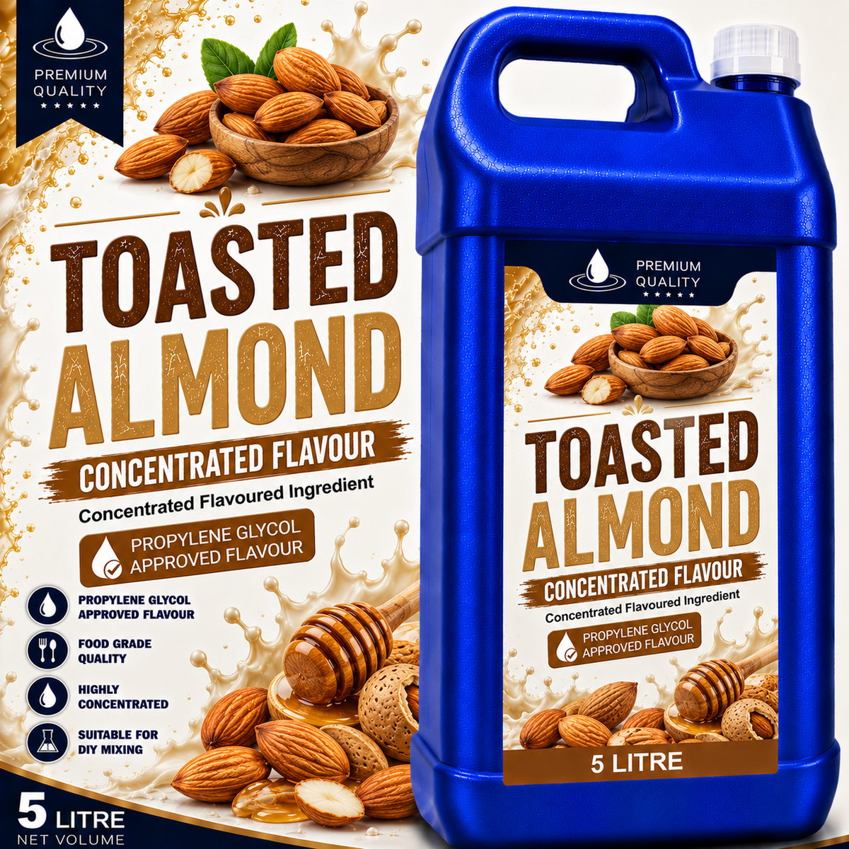 Toasted Almond DIY E-Liquid Flavour Concentrate 5L - Absolute Vape