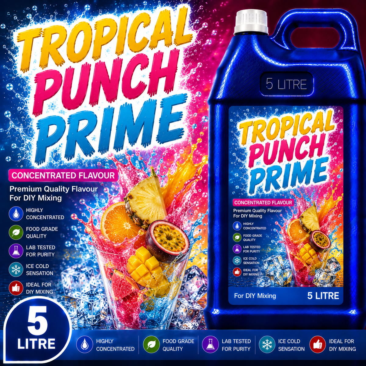 Tropical Punch Prime DIY E-Liquid Flavour Concentrate 5L - Absolute Vape