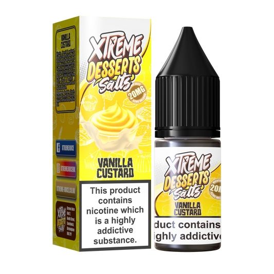 Vanilla Custard Nic Salt E-Liquid - 10mg & 20mg By Xtreme Desserts Salts