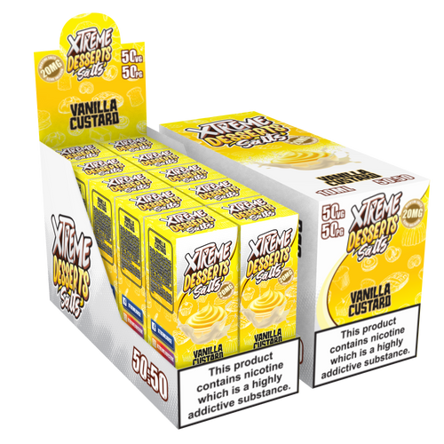 Vanilla Custard Nic Salt E-Liquid - 10mg & 20mg By Xtreme Desserts Salts