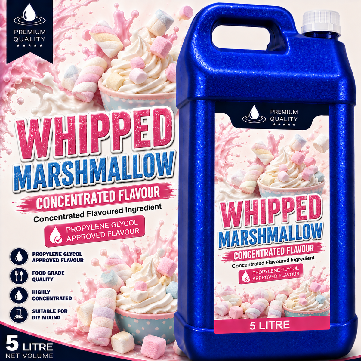 Whipped Marshmallow DIY E-Liquid Flavour Concentrate 5L - Absolute Vape