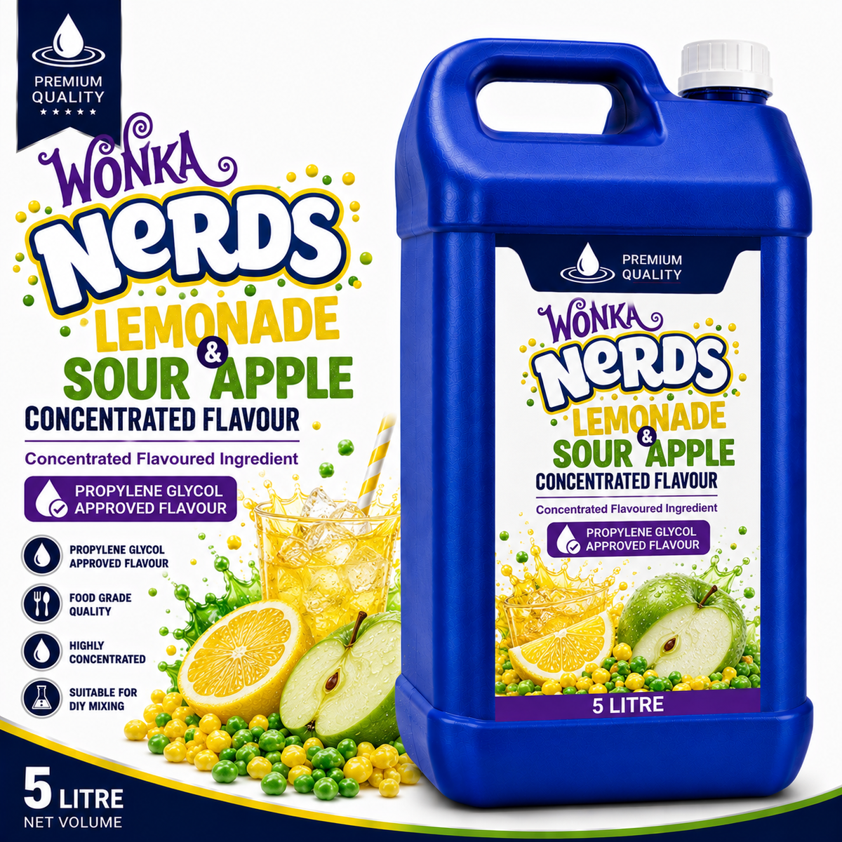 Wonka Nerds Lemonade & Sour Apple DIY E-Liquid Flavour Concentrate 5L - Absolute Vape