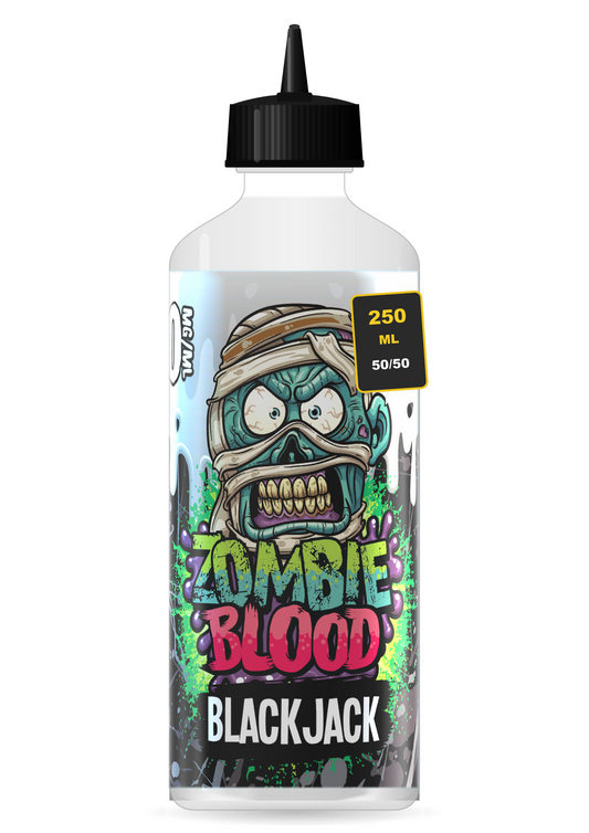 Zombie Blood Black Jack 250ml shortfill e-liquid bottle