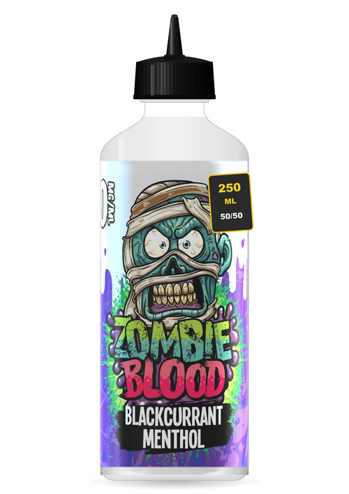 Zombie Blood Blackcurrant Menthol 250ml shortfill e-liquid bottle