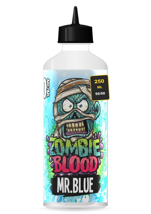 Zombie Blood Mr Blue 250ml shortfill e-liquid bottle