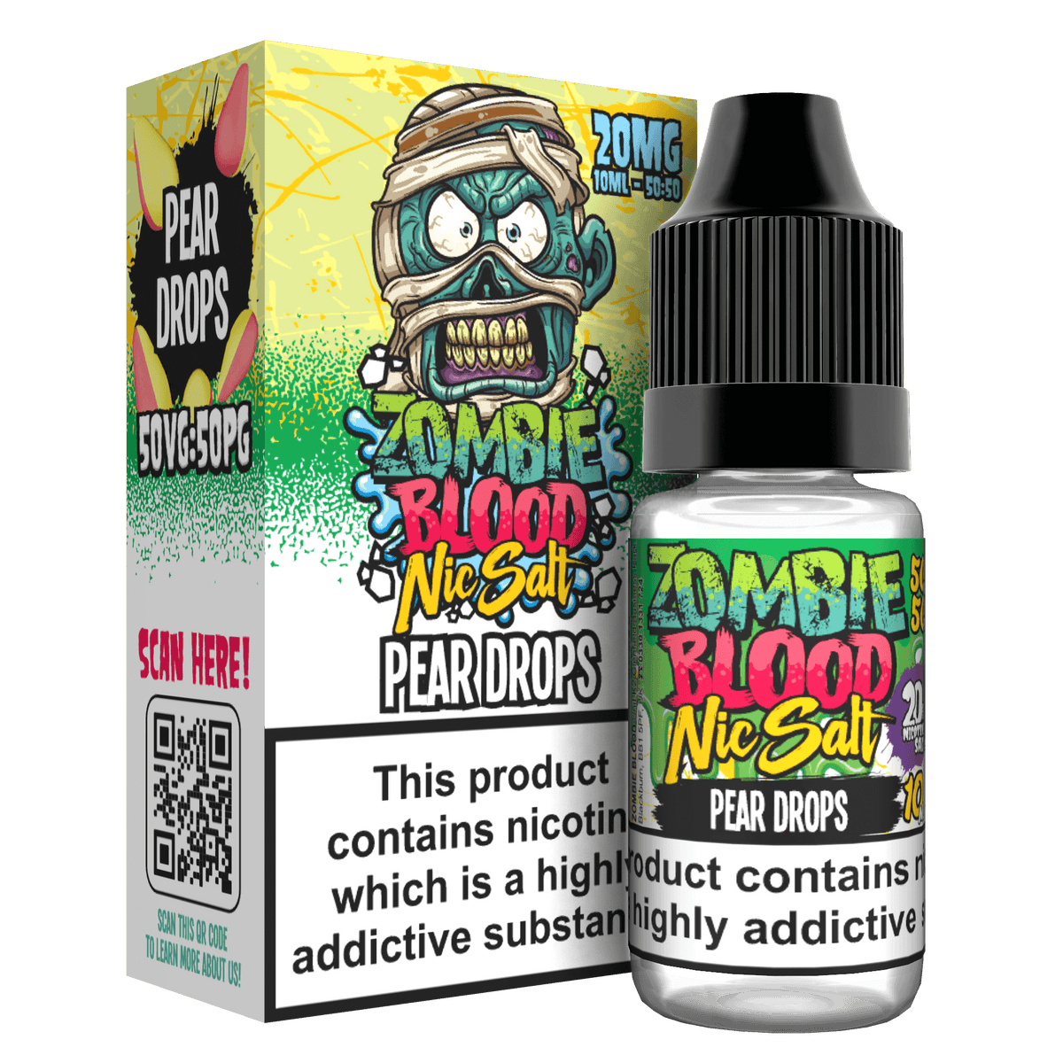 Pear Drops Nic Salts E-liquid by Zombie Blood 10ml