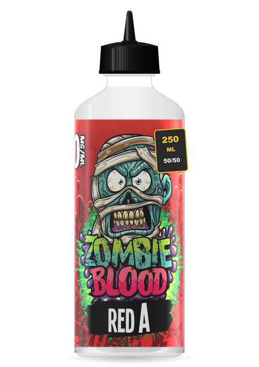 Zombie Blood Red A 250ml shortfill e-liquid bottle