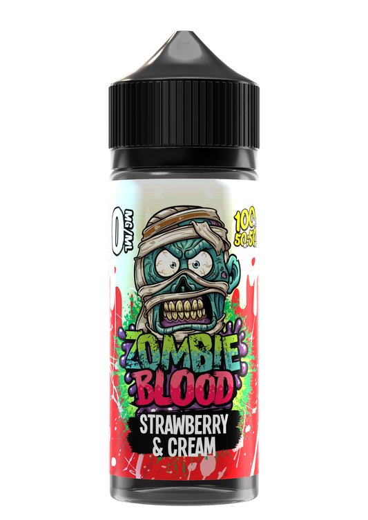 Zombie Blood Strawberry & Cream 100ml shortfill e-liquid bottle